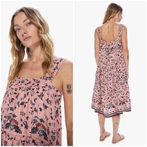 💕NATALIE MARTIN💕 Jasmine Dress ~ 100% Silk Lotus Print Champagne Medium M NWT